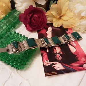 1950'S 925 STERLING AZTEC MAYON MASK BRACELET